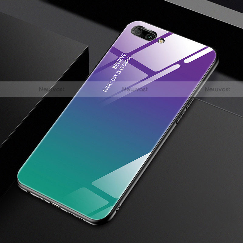 Silicone Frame Mirror Case Cover M02 for Oppo A5 Purple