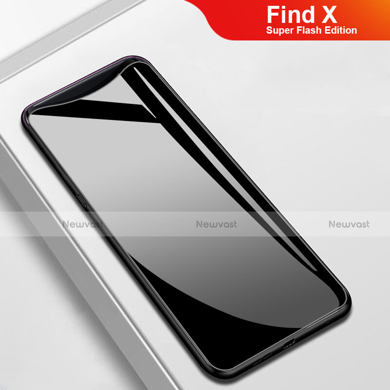 Silicone Frame Mirror Case Cover M02 for Oppo Find X Super Flash Edition Black