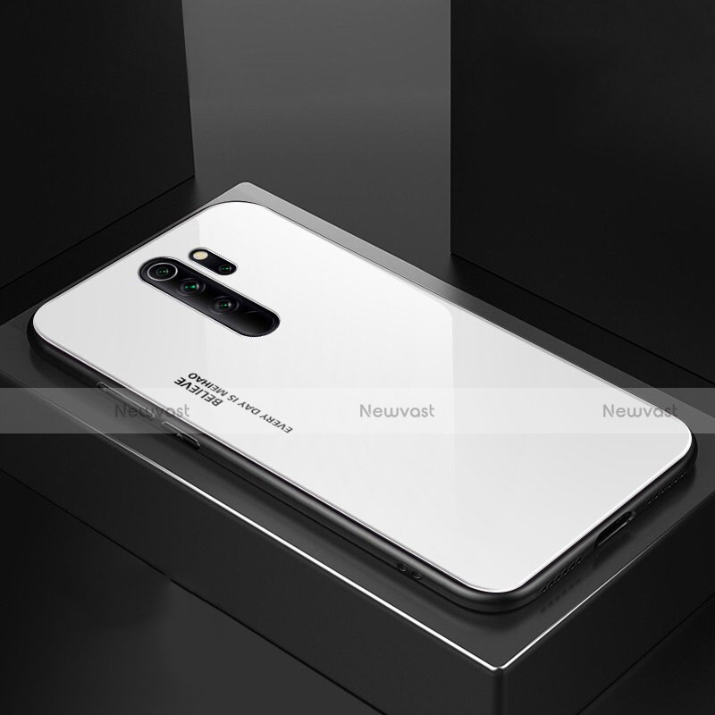 Silicone Frame Mirror Case Cover M02 for Xiaomi Redmi Note 8 Pro White