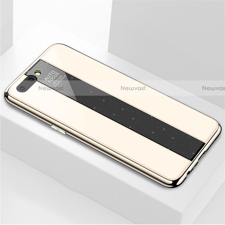 Silicone Frame Mirror Case Cover M03 for Oppo A5 Gold