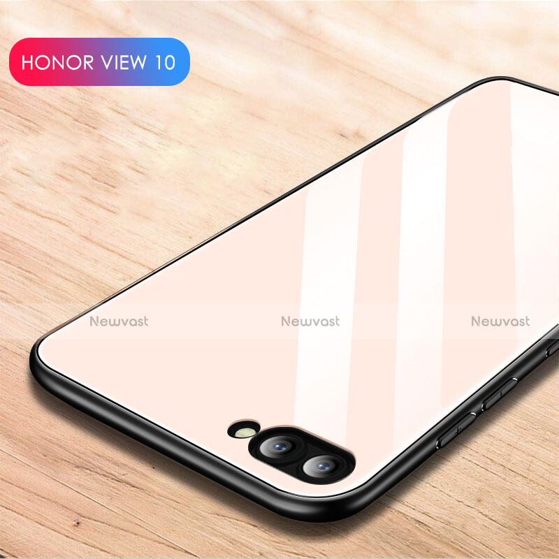 Silicone Frame Mirror Case Cover M04 for Huawei Honor V10 Rose Gold