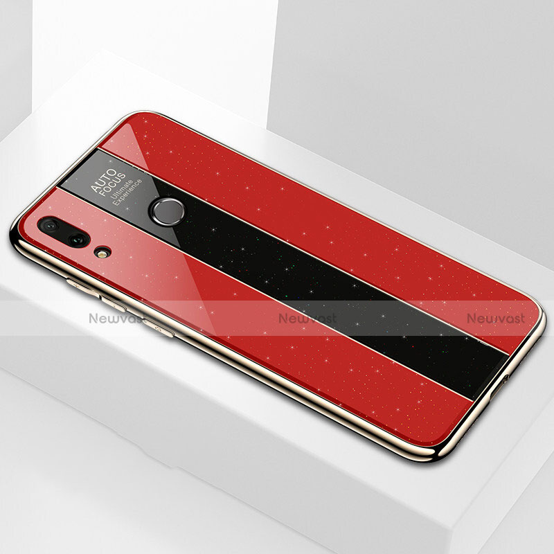 Silicone Frame Mirror Case Cover M04 for Huawei Y9 (2019) Red