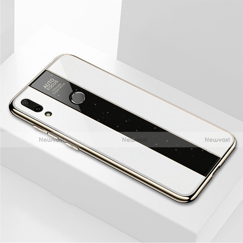 Silicone Frame Mirror Case Cover M04 for Huawei Y9 (2019) White