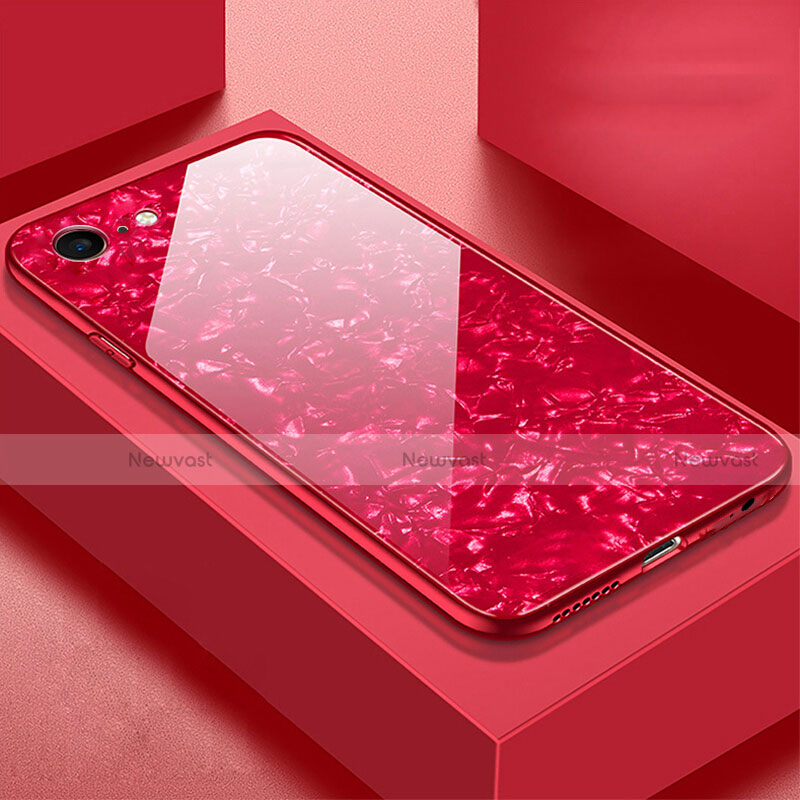 Silicone Frame Mirror Case Cover P01 for Apple iPhone 6 Plus Red