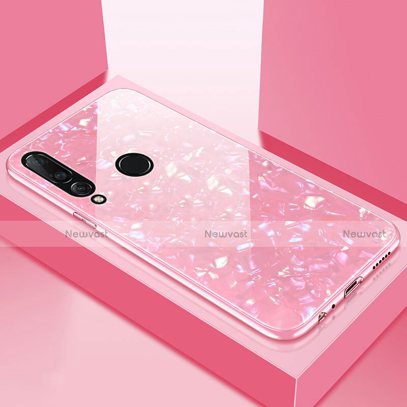 Silicone Frame Mirror Case Cover T01 for Huawei Nova 4e Pink