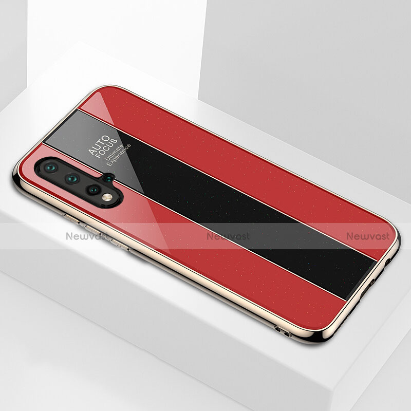 Silicone Frame Mirror Case Cover T01 for Huawei Nova 5 Red