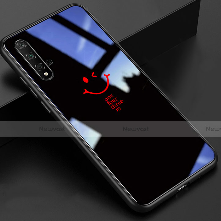 Silicone Frame Mirror Case Cover T01 for Huawei Nova 5T Black