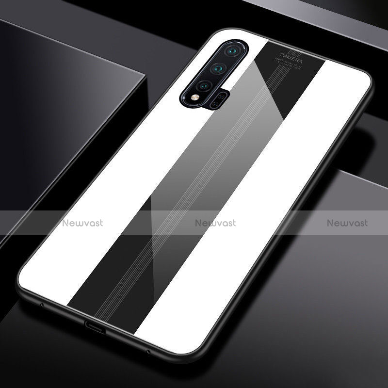 Silicone Frame Mirror Case Cover T01 for Huawei Nova 6 White