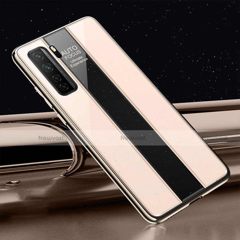 Silicone Frame Mirror Case Cover T01 for Huawei Nova 7 SE 5G Gold