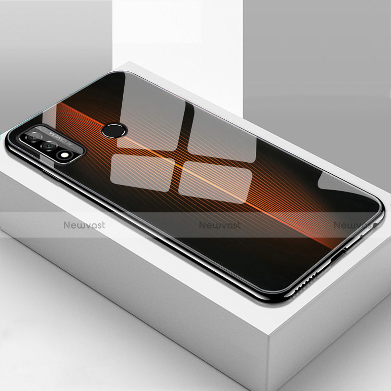 Silicone Frame Mirror Case Cover T01 for Huawei P Smart (2020) Orange