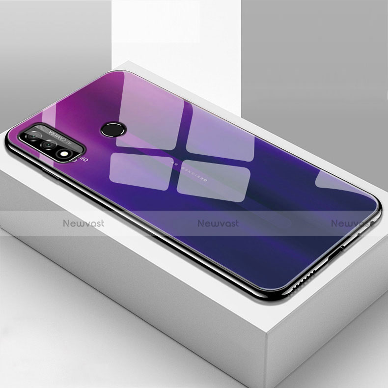 Silicone Frame Mirror Case Cover T01 for Huawei P Smart (2020) Purple