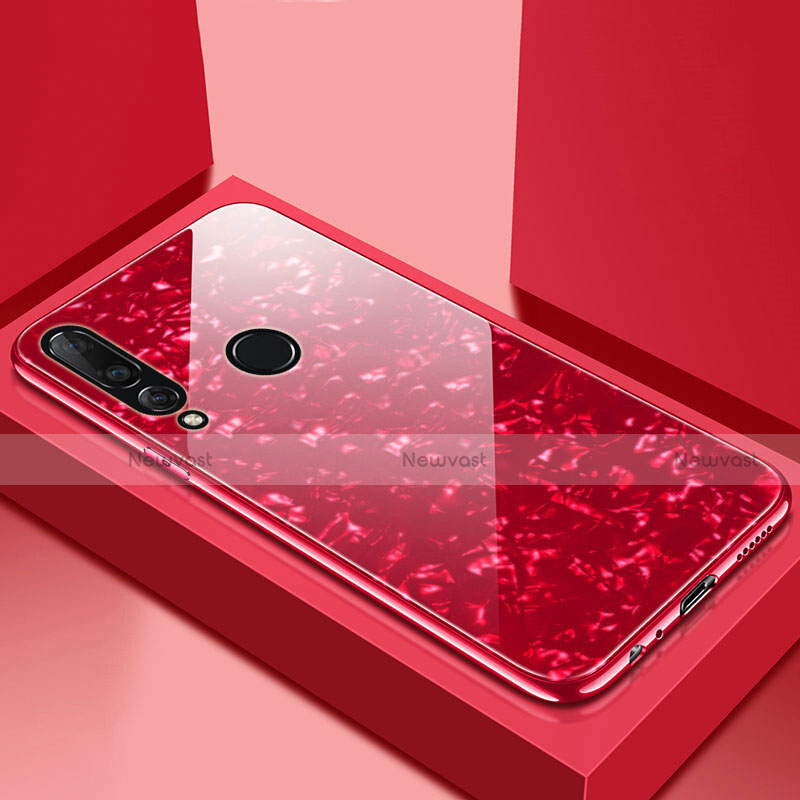 Silicone Frame Mirror Case Cover T01 for Huawei P30 Lite XL Red