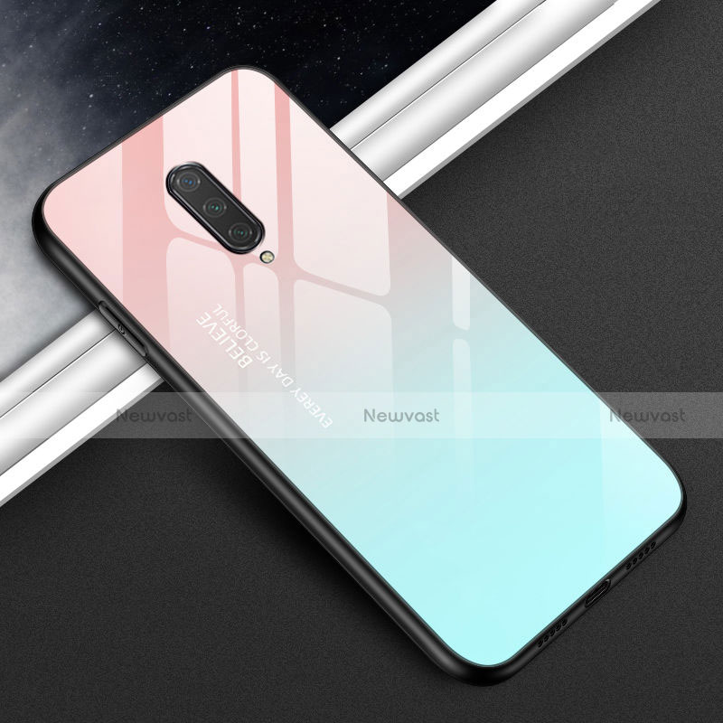 Silicone Frame Mirror Case Cover T01 for OnePlus 8 Pink