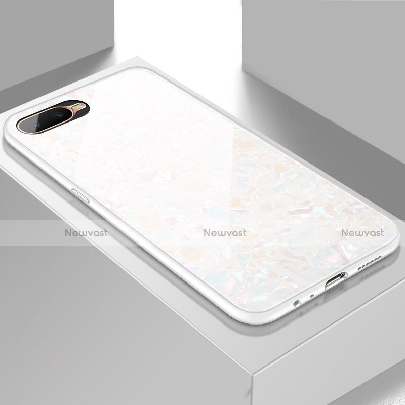 Silicone Frame Mirror Case Cover T01 for Oppo R17 Neo White