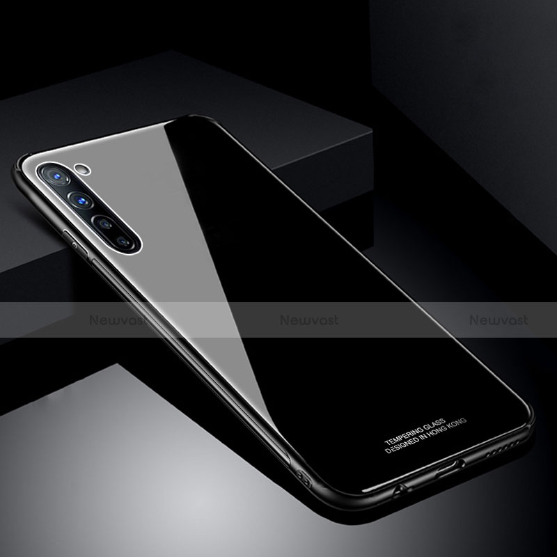 Silicone Frame Mirror Case Cover T01 for Oppo Reno3 Black