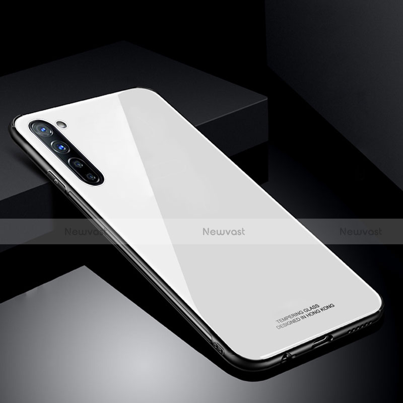 Silicone Frame Mirror Case Cover T01 for Oppo Reno3 White