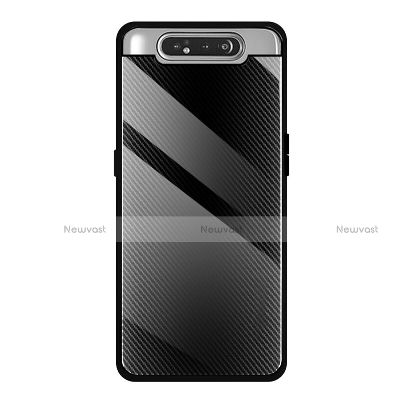 Silicone Frame Mirror Case Cover T01 for Samsung Galaxy A90 4G Black