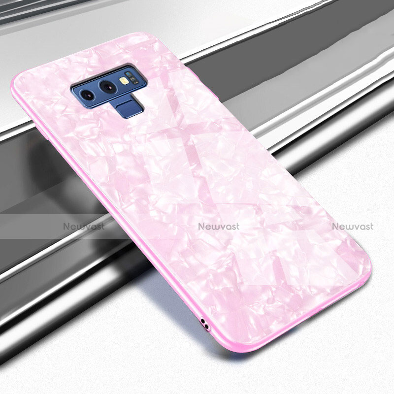 Silicone Frame Mirror Case Cover T01 for Samsung Galaxy Note 9 Pink