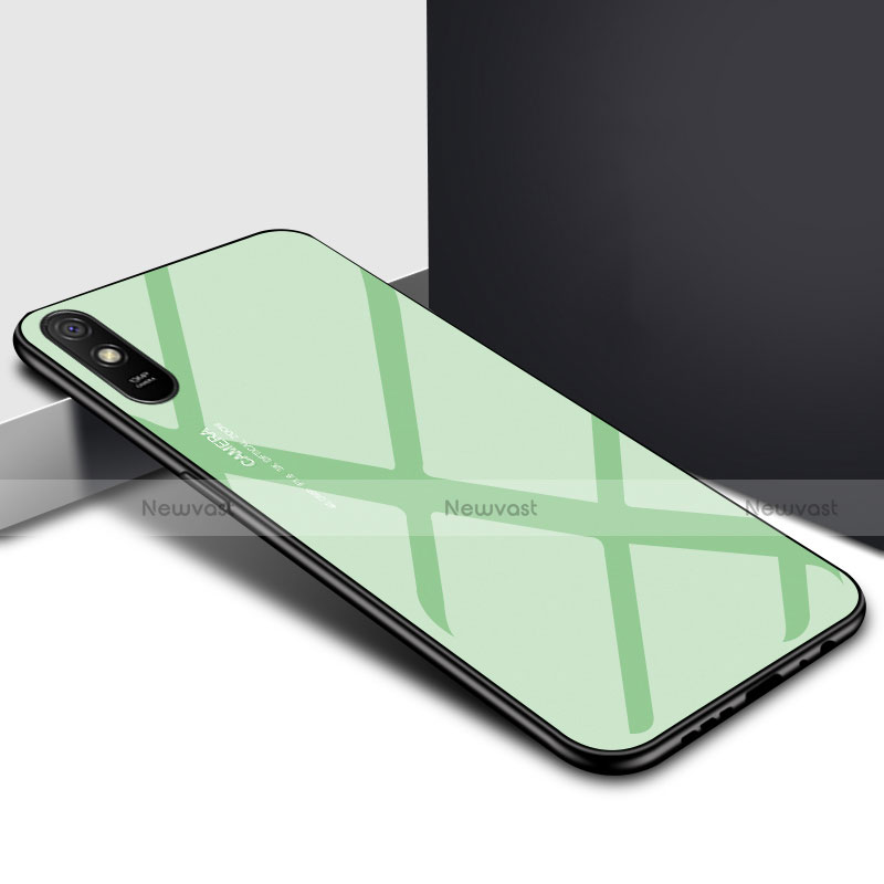 Silicone Frame Mirror Case Cover T01 for Xiaomi Redmi 9A Matcha Green