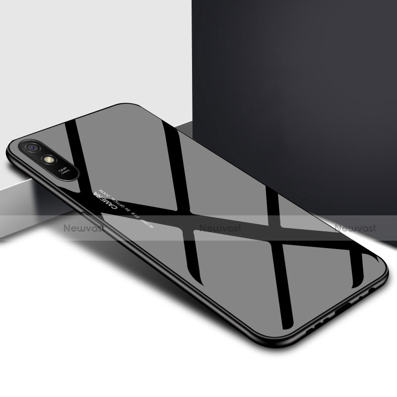 Silicone Frame Mirror Case Cover T01 for Xiaomi Redmi 9i Black