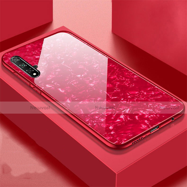 Silicone Frame Mirror Case Cover T02 for Huawei Honor 20S Red