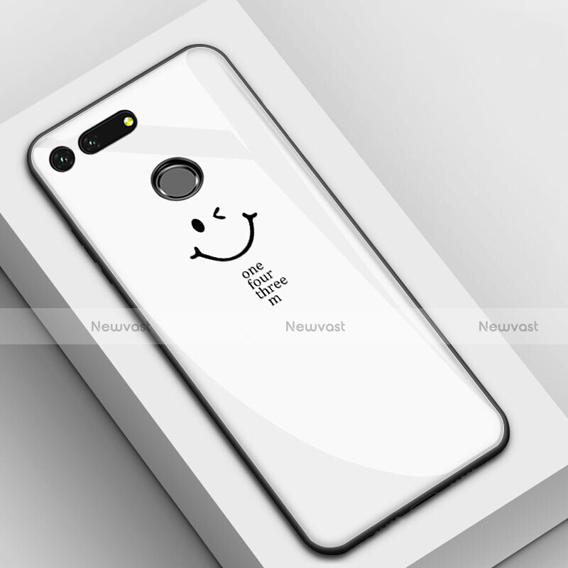 Silicone Frame Mirror Case Cover T02 for Huawei Honor V20 White