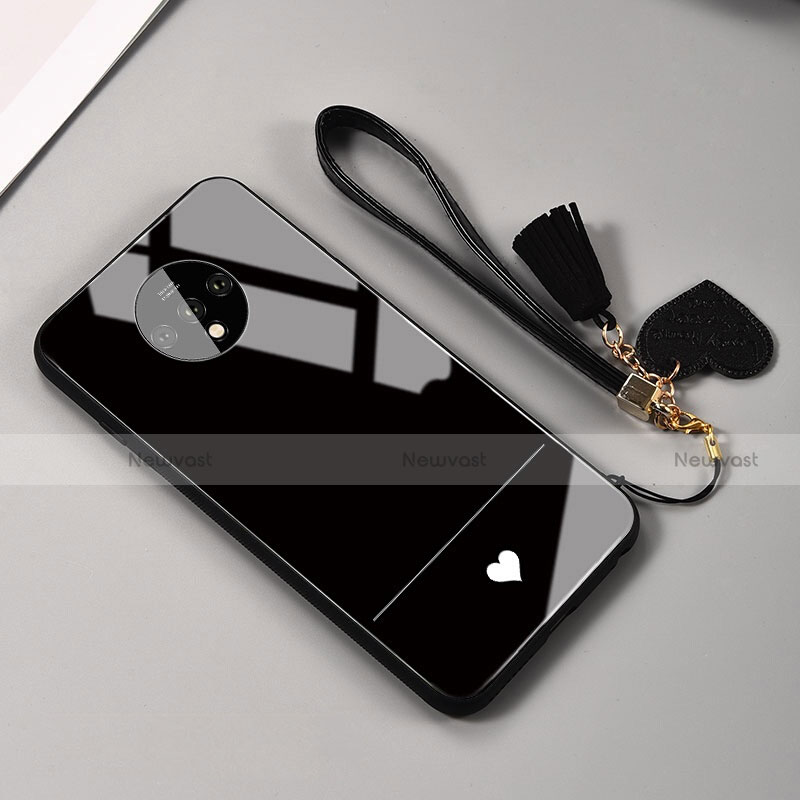 Silicone Frame Mirror Case Cover T02 for OnePlus 7T Black