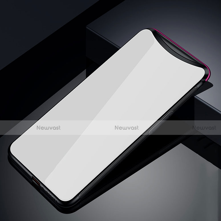 Silicone Frame Mirror Case Cover T02 for Oppo Find X White