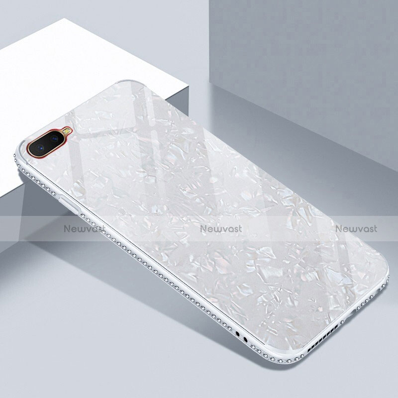 Silicone Frame Mirror Case Cover T02 for Oppo K1 White