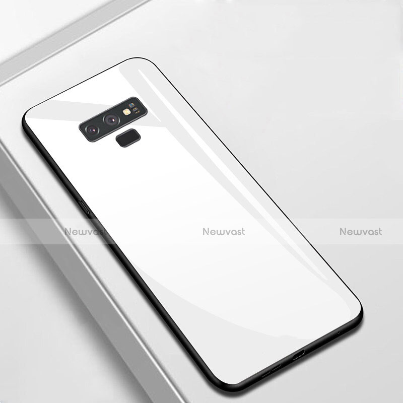 Silicone Frame Mirror Case Cover T02 for Samsung Galaxy Note 9 White