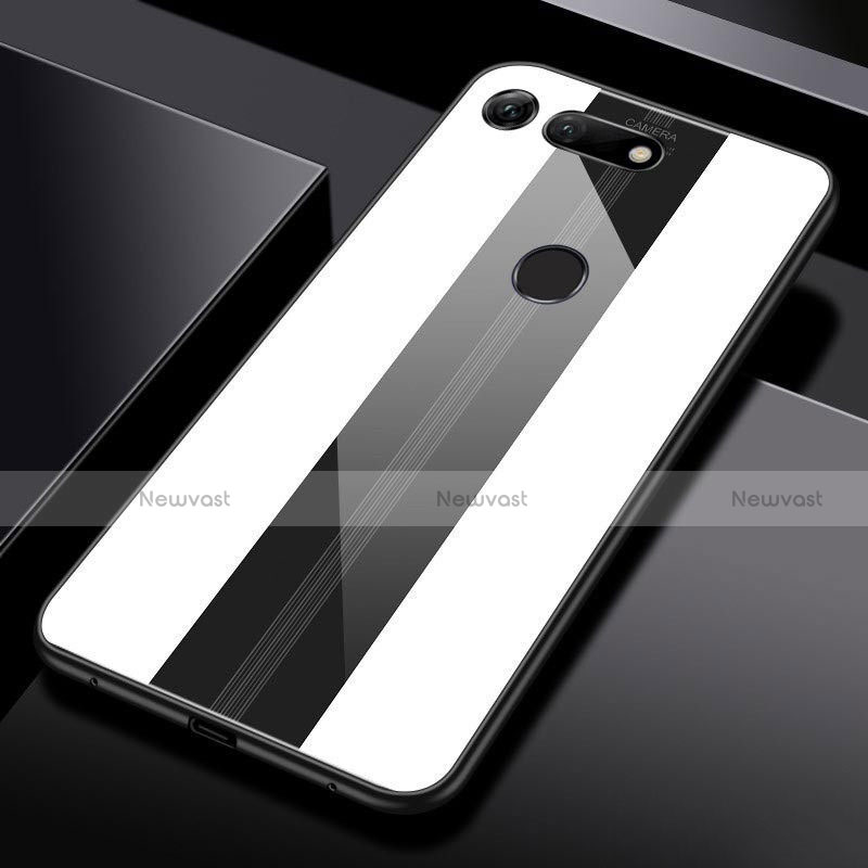 Silicone Frame Mirror Case Cover T03 for Huawei Honor V20 White