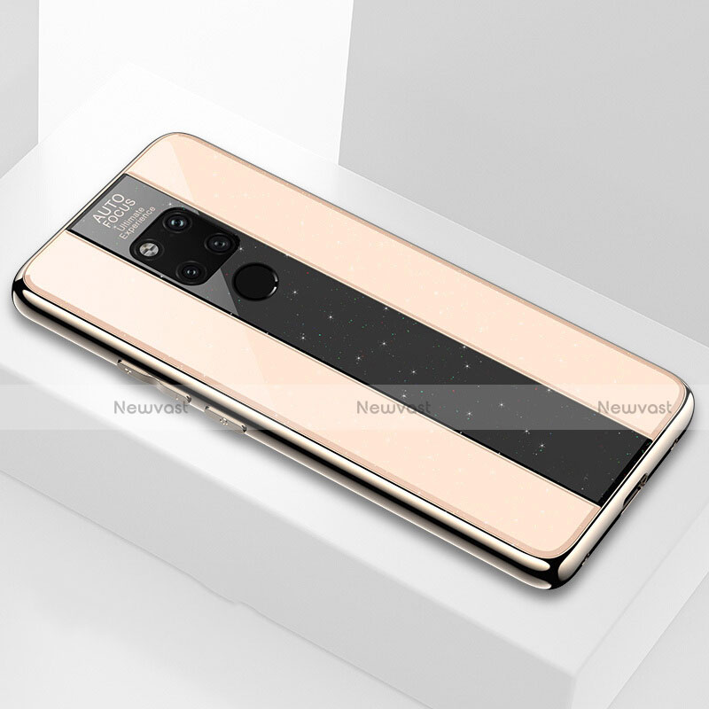 Silicone Frame Mirror Case Cover T03 for Huawei Mate 20 X 5G Gold