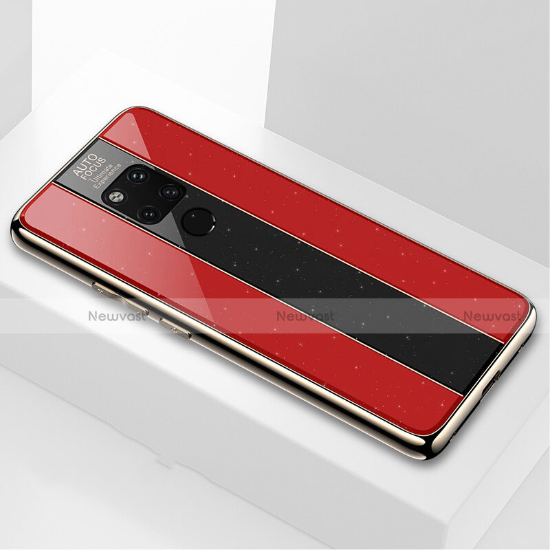 Silicone Frame Mirror Case Cover T03 for Huawei Mate 20 X 5G Red