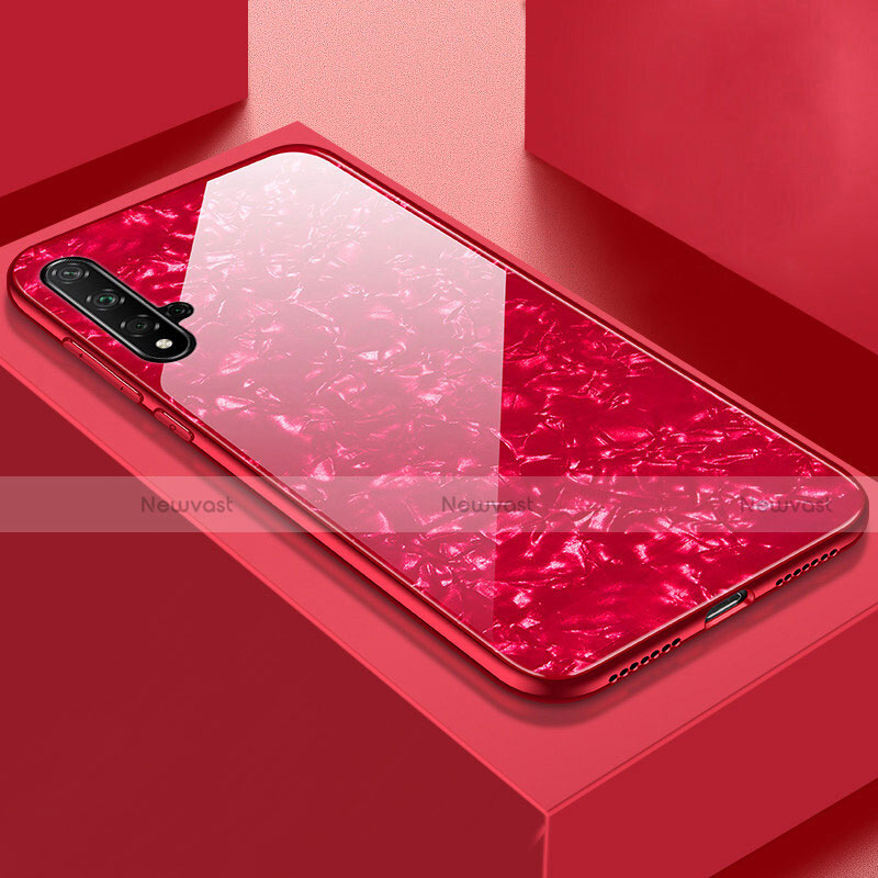 Silicone Frame Mirror Case Cover T03 for Huawei Nova 5 Pro Red