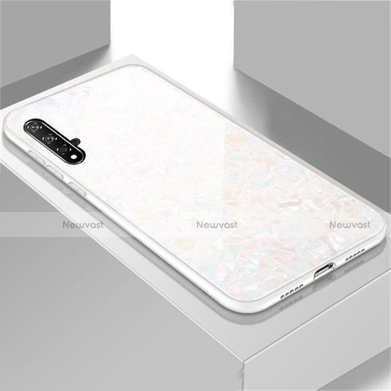 Silicone Frame Mirror Case Cover T03 for Huawei Nova 5 Pro White