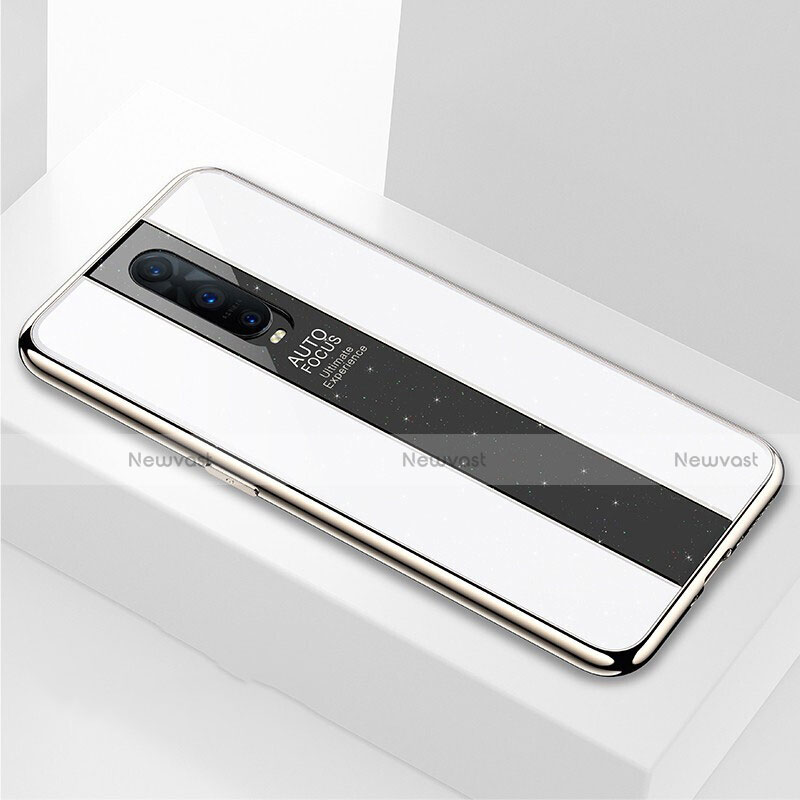 Silicone Frame Mirror Case Cover T03 for Oppo R17 Pro White