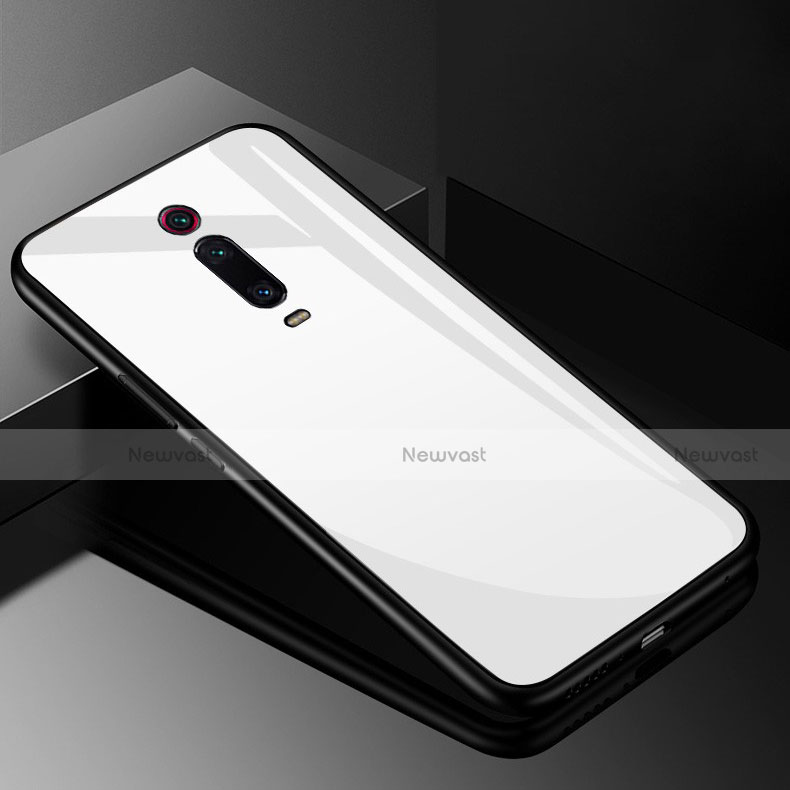 Silicone Frame Mirror Case Cover T03 for Xiaomi Mi 9T Pro White