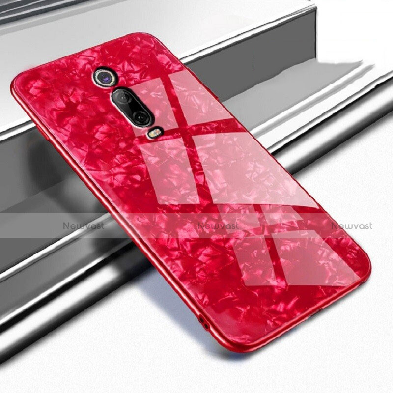 Silicone Frame Mirror Case Cover T04 for Xiaomi Mi 9T Pro Red