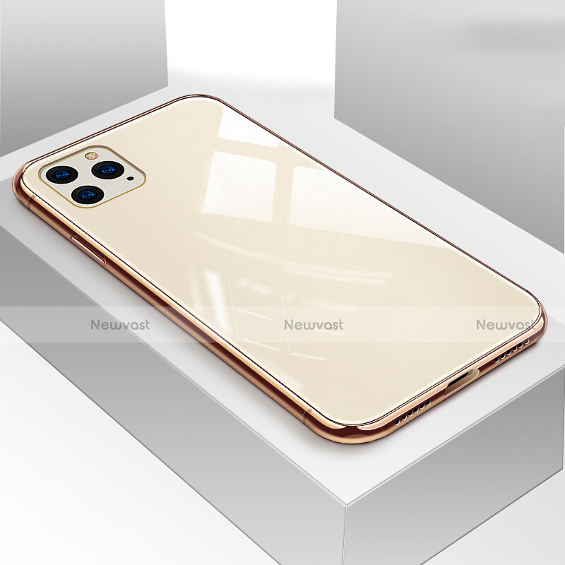 Silicone Frame Mirror Case Cover T05 for Apple iPhone 11 Pro Max Gold