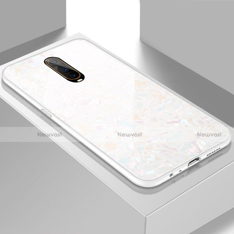 Silicone Frame Mirror Case Cover T05 for Oppo R17 Pro White