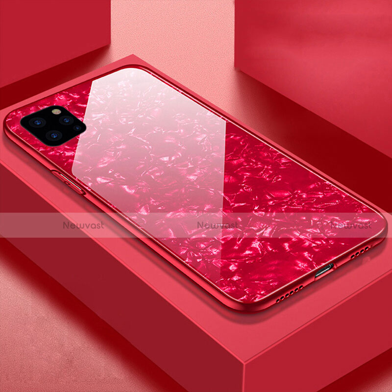 Silicone Frame Mirror Case Cover T06 for Apple iPhone 11 Pro Max Red