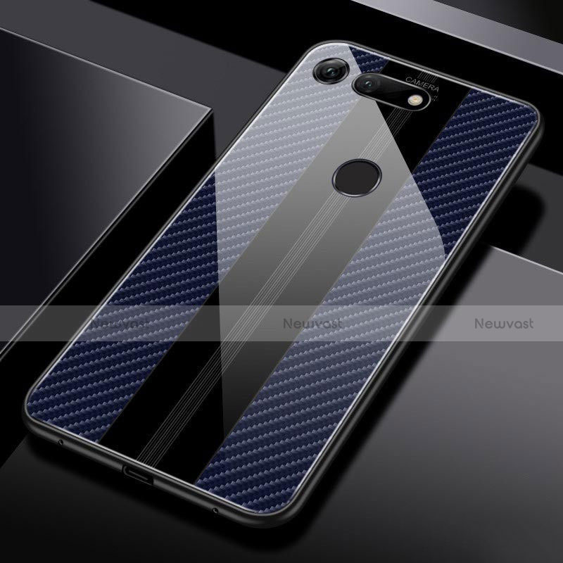 Silicone Frame Mirror Case Cover Z03 for Huawei Honor V20 Blue