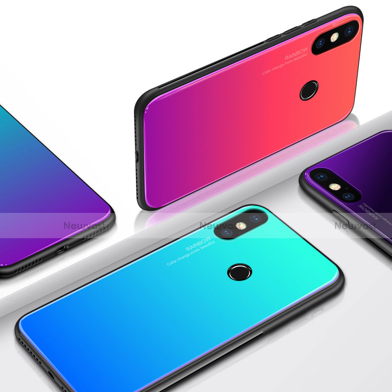 Silicone Frame Mirror Gradient Case Cover for Xiaomi Mi A2