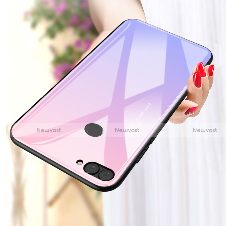 Silicone Frame Mirror Rainbow Gradient Case Cover for Huawei Honor 9i