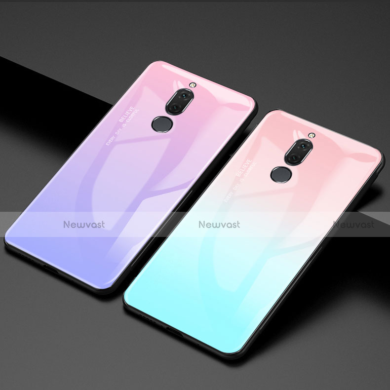 Silicone Frame Mirror Rainbow Gradient Case Cover for Huawei Maimang 6