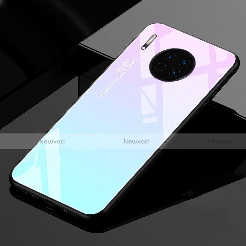 Silicone Frame Mirror Rainbow Gradient Case Cover for Huawei Mate 30 Pro