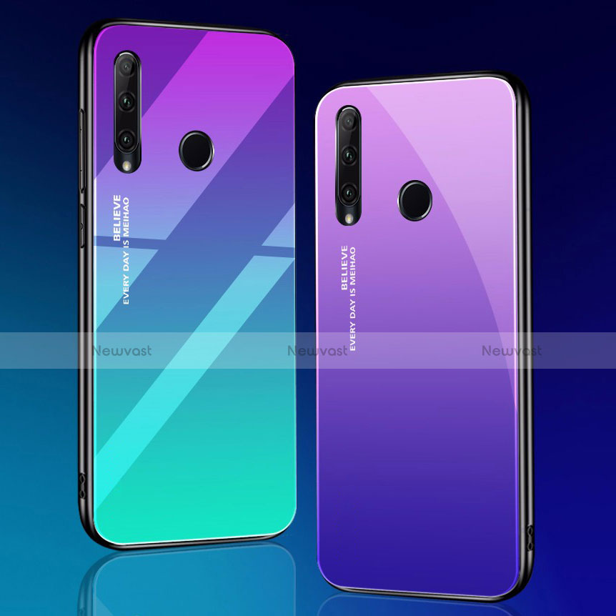 Silicone Frame Mirror Rainbow Gradient Case Cover for Huawei P Smart+ Plus (2019)