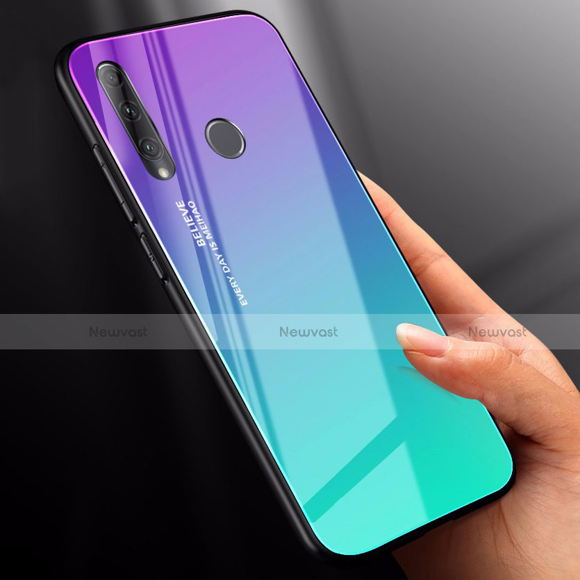 Silicone Frame Mirror Rainbow Gradient Case Cover for Huawei P Smart+ Plus (2019)