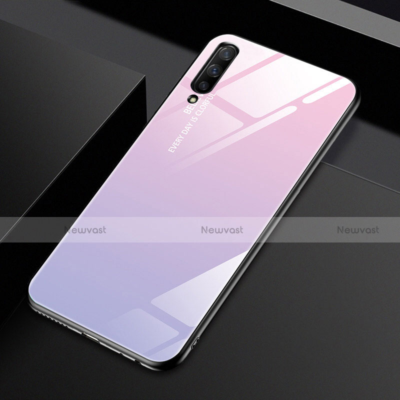 Silicone Frame Mirror Rainbow Gradient Case Cover for Huawei P Smart Pro (2019)