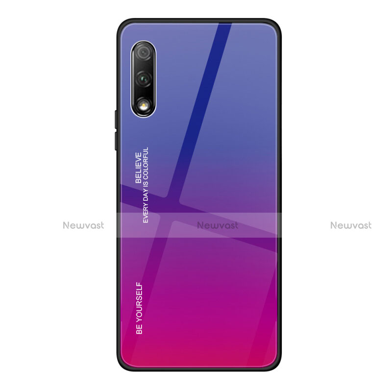 Silicone Frame Mirror Rainbow Gradient Case Cover for Huawei P Smart Z (2019)